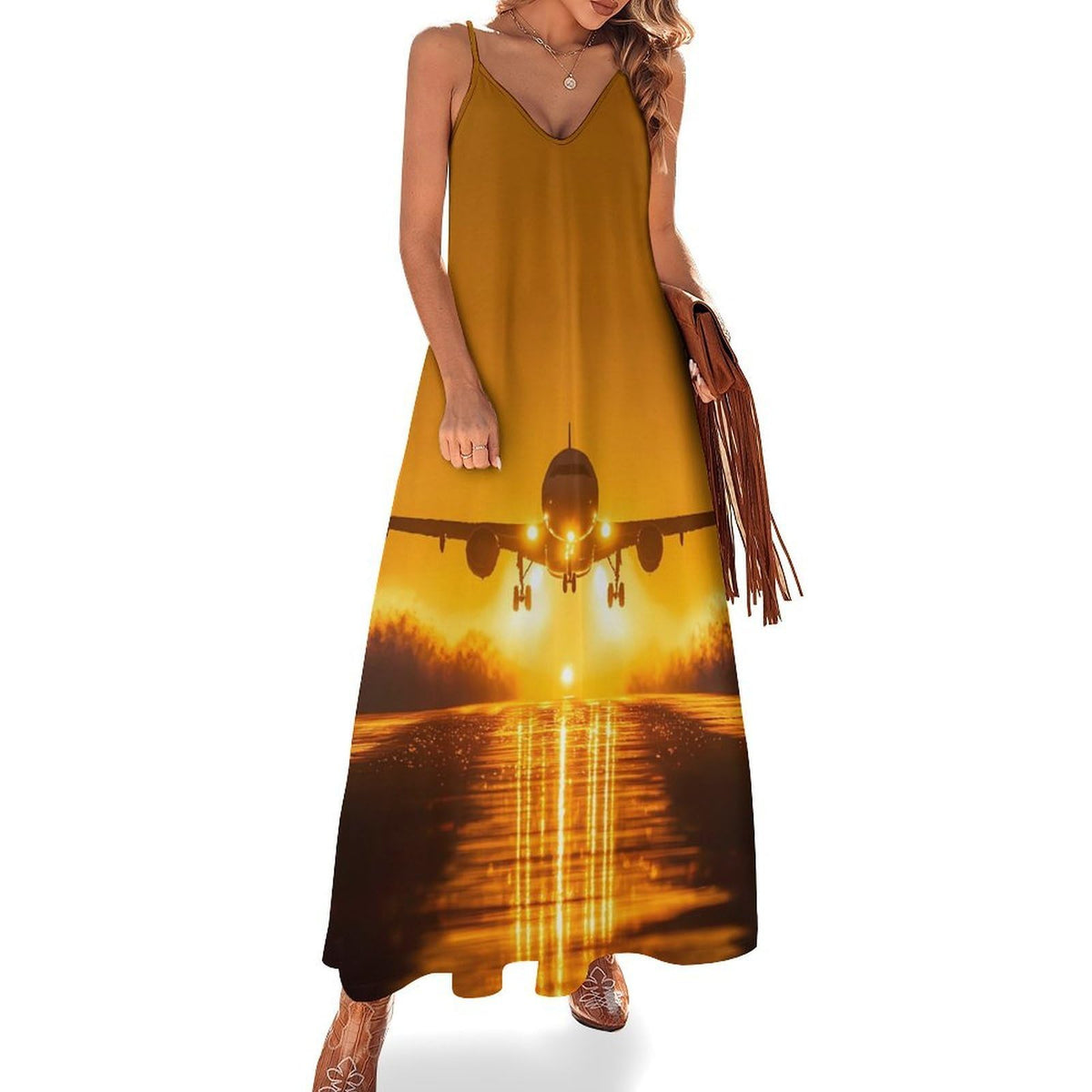 longue décontractée sans manches pour femme, style aéroport, idéale pour les vacances à la plage.