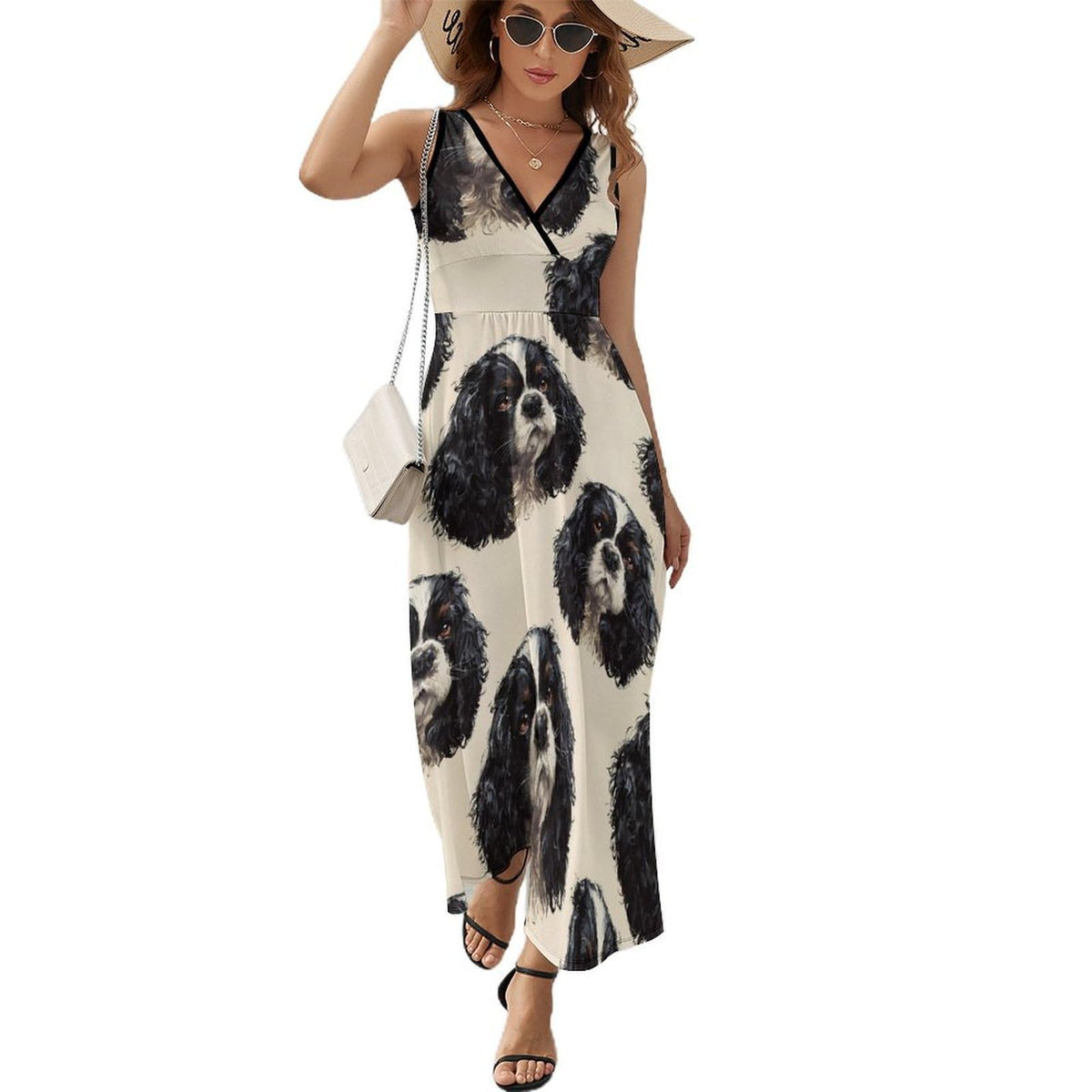 longue sans manches Charles Spaniel pour femme, taille 5XL